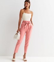New Look Pink High Tie Waist Trousers